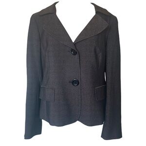 Lafayette 148 Black Wool Blend Blazer Size 12 Petite